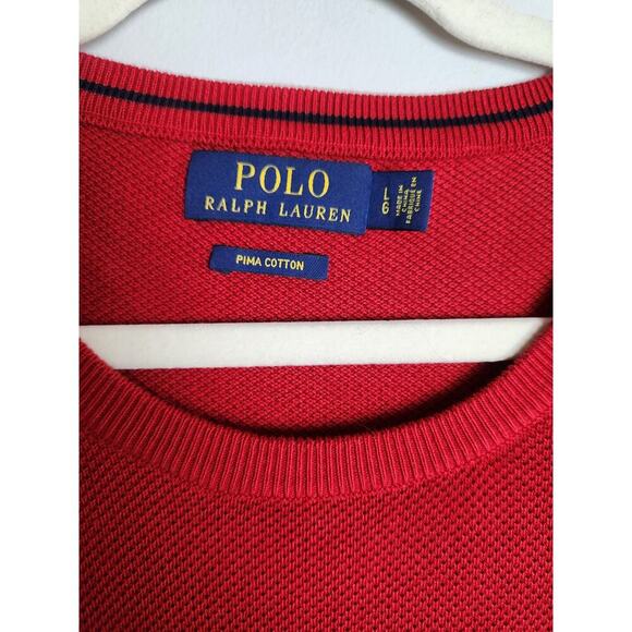 Polo Ralph Lauren Mens waffle knit Pima cotton sweater sz L lightweight holiday - Picture 4 of 8